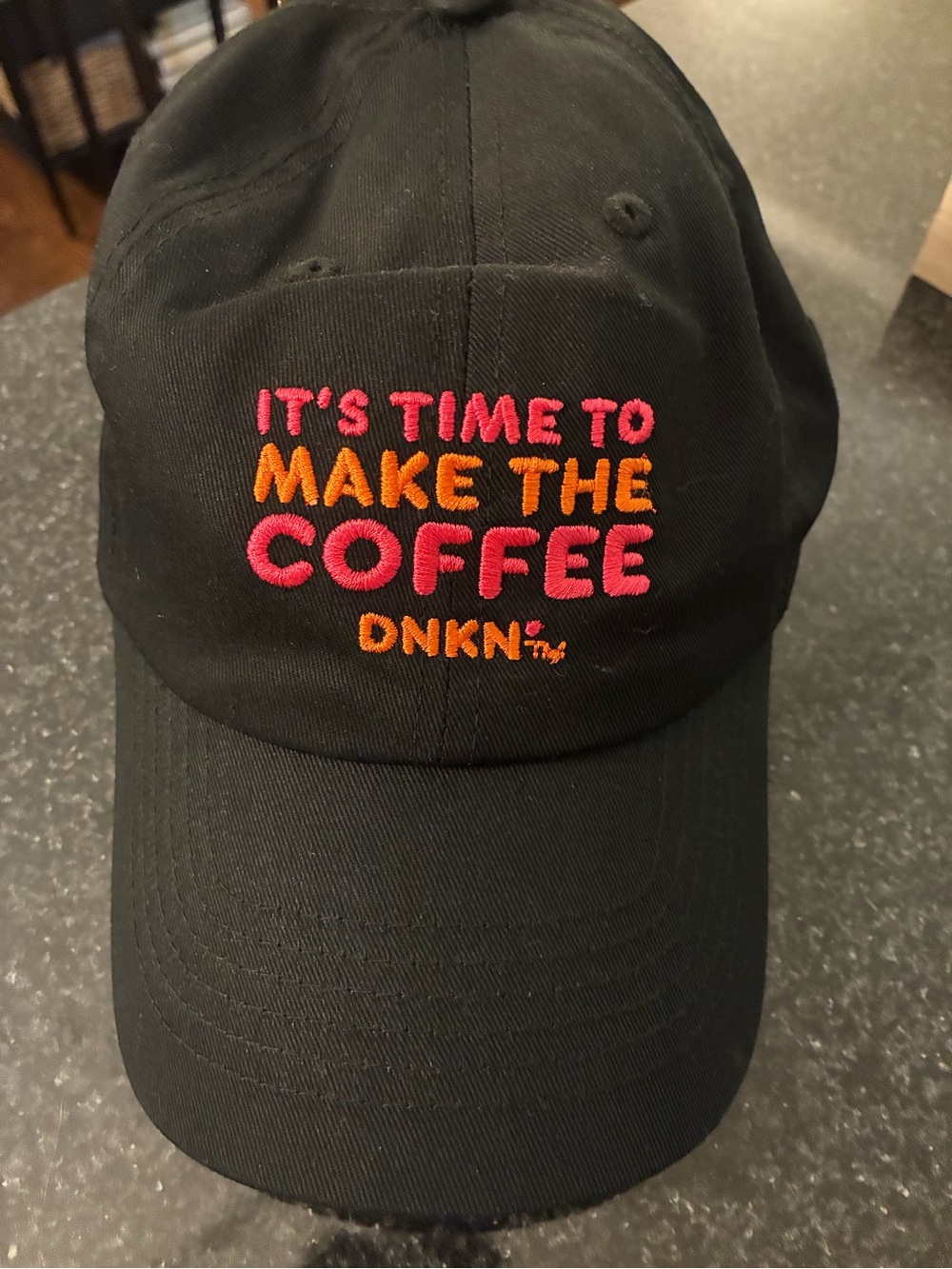Dunkin’ Donuts Perks rare employee “time to make the coffee” black promo hat cap